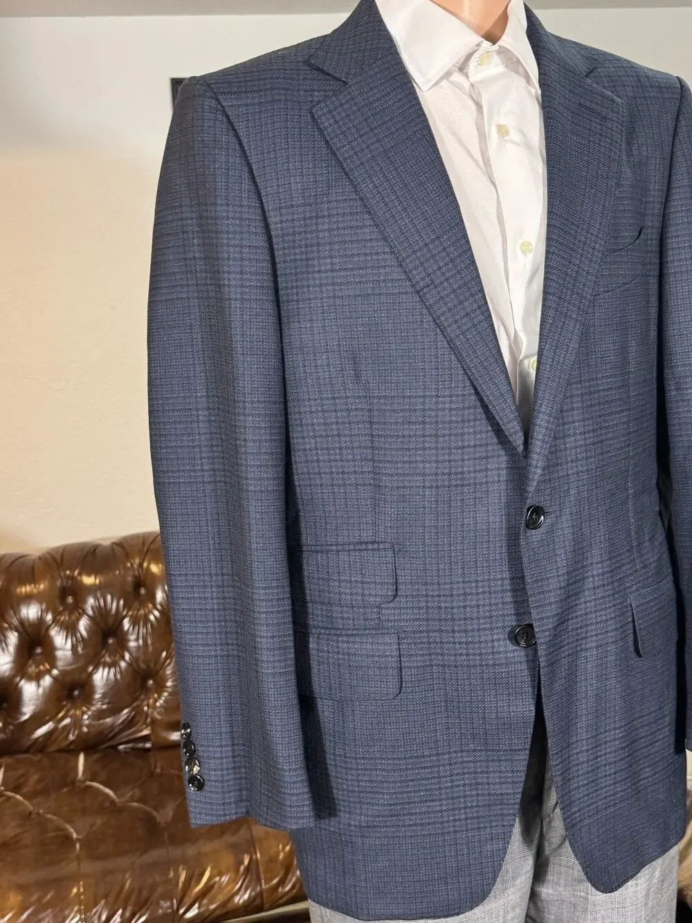 Tom Ford Houndstooth Blue O'Connor 52IT 42R US Sport Jacket Blazer